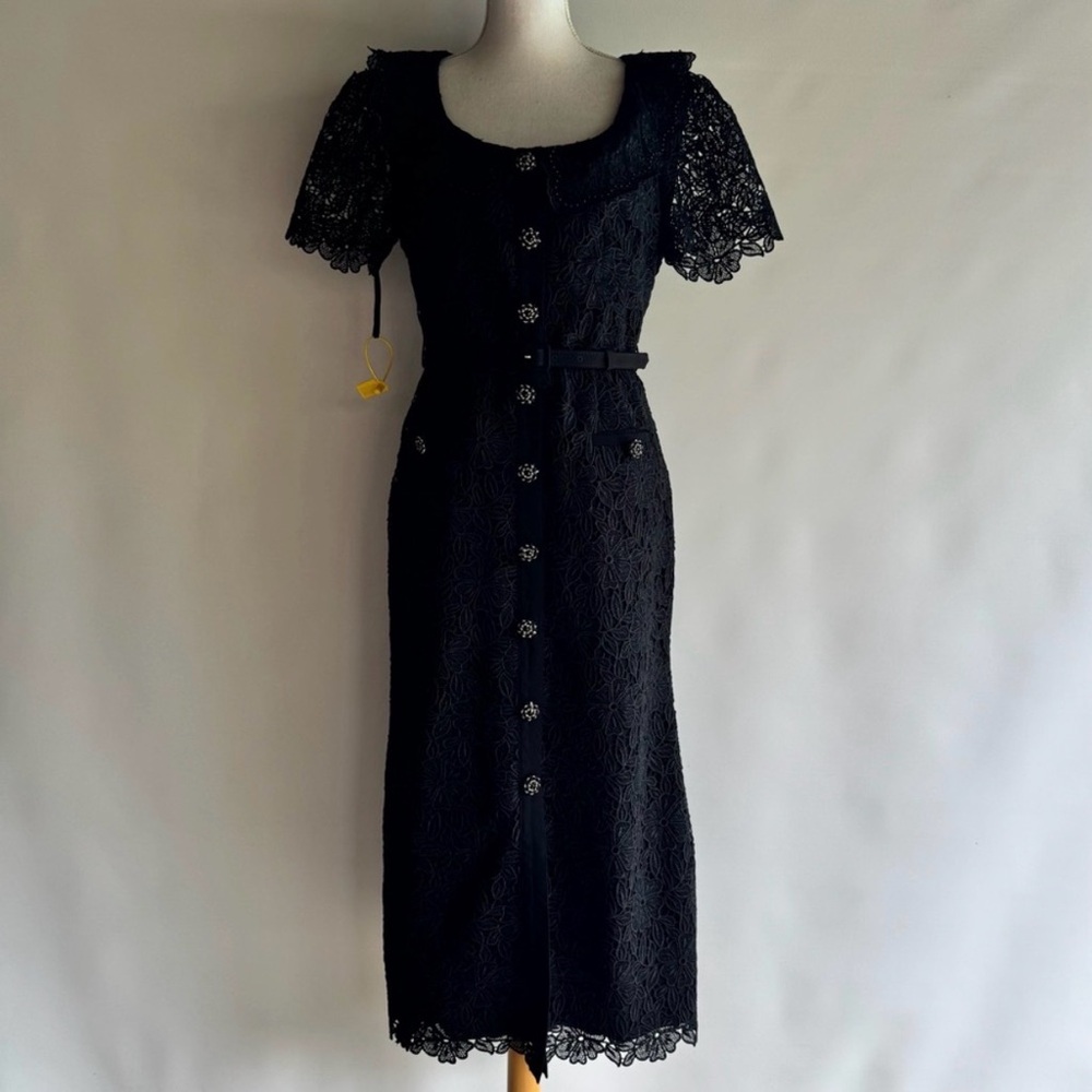 Like New Self-Portrait Guipure Lace Midi Dress - sz US 8 - Picture 4 of 7